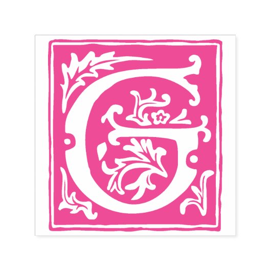 Bloemenalfabet letter G  typografie Zelfinktende Stempel (Design)