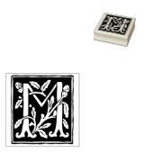 Bloemenalfabet letter M  typografie Rubberstempel (Gestempeld)