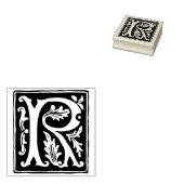Bloemenalfabet letter R typografie Rubberstempel (Gestempeld)
