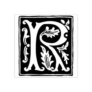 Bloemenalfabet letter R  typografie Rubberstempel