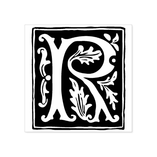 Bloemenalfabet letter R typografie Rubberstempel (Afrduk)