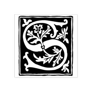 Bloemenalfabet letter S typografie Rubberstempel