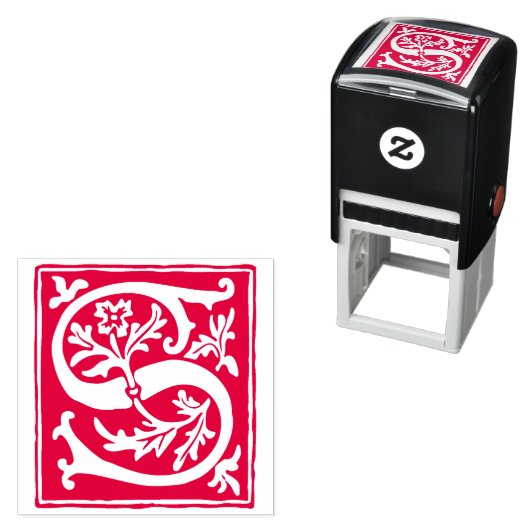 Bloemenalfabet letter S  typografie Zelfinktende Stempel (In situ)