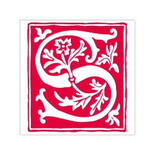 Bloemenalfabet letter S  typografie Zelfinktende Stempel