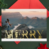 bloemenalfabet MERRY Christmas Photo Gold Folie Feestdagenkaart