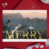 bloemenalfabet MERRY Christmas Photo Gold Folie Feestdagenkaart