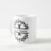 Bloemenalfabet met naam Custom Monogram Koffiemok (Voorkant links)