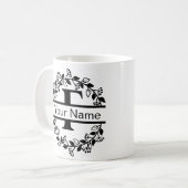 Bloemenalfabet met naam Custom Monogram Koffiemok (Voorkant links)