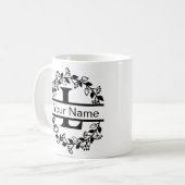Bloemenalfabet met naam Custom Monogram Koffiemok (Voorkant links)