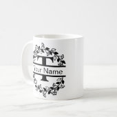 Bloemenalfabet met naam Custom Monogram Koffiemok (Voorkant links)