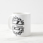 Bloemenalfabet met naam Custom Monogram Koffiemok (Voorkant links)