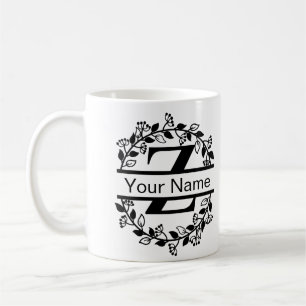 Bloemenalfabet met naam Custom Monogram Koffiemok
