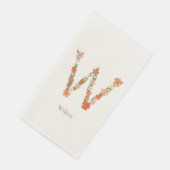 Bloemenalfabet monogram letter "W" Servet (Hoek)