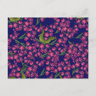 Bloemenalligator Gator Meisje Bloemen Alligators Briefkaart