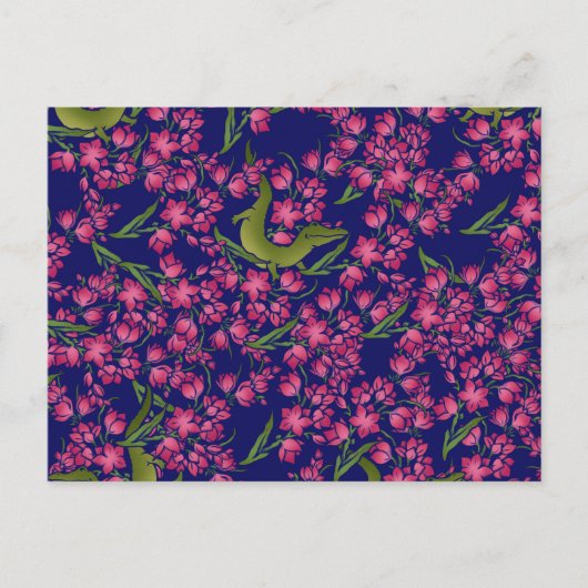 Bloemenalligator Gator Meisje Bloemen Alligators Briefkaart (Voorkant)