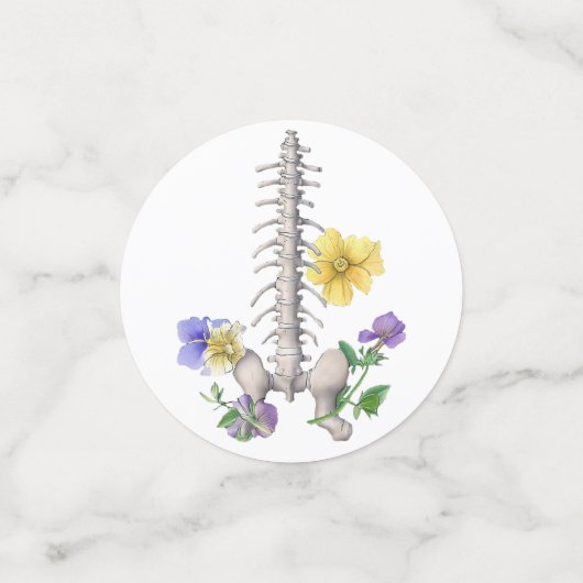 Bloemenanatomie - wervels, heupbot confetti (Kleine voorkant)