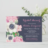 Bloemenanemoon Waterverf Baby of Vrijgezellenfeest Kaart (Staand voorkant)