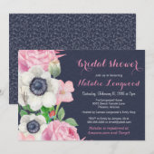 Bloemenanemoon Waterverf Baby of Vrijgezellenfeest Kaart (Voorkant / Achterkant)