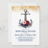 Bloemenanker Nautische repetitie diner Kaart (Voorkant)