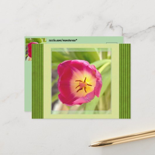 Bloemenansichtkaart Briefkaart (Voorkant / Achterkant in situ)