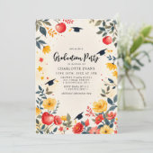 Bloemenappel leraar afstudeerfeest Uitnodigen Kaart (Staand voorkant)