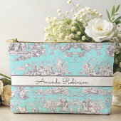  bloemenaqua blue toile de jouy monogram etui