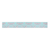 bloemenaqua blue toile de jouy monogram grosgrain lint (Voorkant)