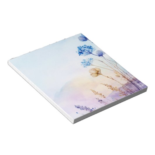 Bloemenaquarel notitieblok (Schuin)