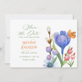 Bloemenaquarel Save The Date (Voorkant)
