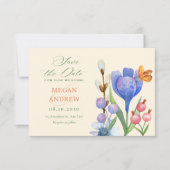 Bloemenaquarel Save The Date (Voorkant)