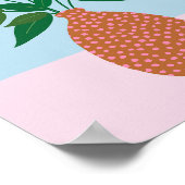 Bloemenarrangement in vaas roze en blauwe bloem poster (Hoek)