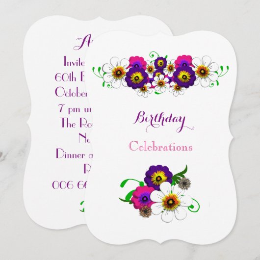 Bloemenarrangement Verjaardagsfeest Feesten Kaart (Voorkant / Achterkant)