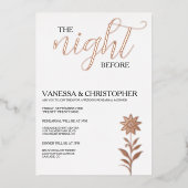 Bloemenavond voor de bruiloft repetitie folie uitnodiging (Voorkant)