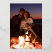 Bloemenavond voor de bruiloft repetitie folie uitnodiging (Achterkant)