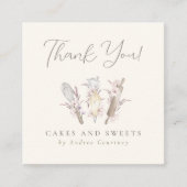 Bloemenbakkerij gebak Chef Baking Utensil Dank u Vierkante Visitekaartje (Voorkant)