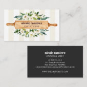 Bloemenbakkerij Rolling Pin Patisserie gestreepte  Visitekaartje (Voorkant / Achterkant)