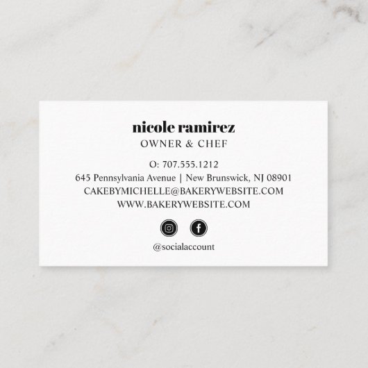 Bloemenbakkerij Rolling Pin Patisserie sociale med Visitekaartje (Achterkant)