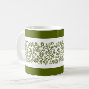 Bloemenband, groene koffie Mok