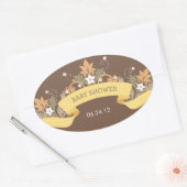 Bloemenbanner geel Baby showers Sticker (Envelop)