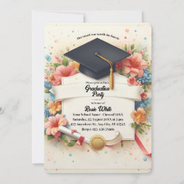  Bloemenbanner Graduation Party Invitation Kaart