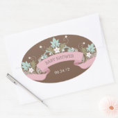 Bloemenbanner Roze Baby showers Sticker (Envelop)