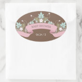 Bloemenbanner Roze Baby showers Sticker (Tas)