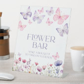 Bloemenbar Baby shower teken vlinder bloemig Reclamebord Met Voetstuk (Insitu)