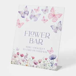 Bloemenbar Baby shower teken vlinder bloemig Reclamebord Met Voetstuk