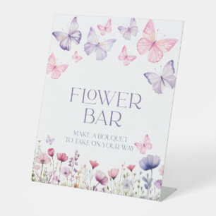 Bloemenbar Baby shower teken vlinder bloemig Reclamebord Met Voetstuk