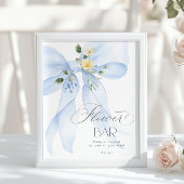 Bloemenbar Blauwe strik Bloemenbloemenbar Poster