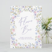 Bloemenbar Bloemrijk Roze Vrijgezellenfeest Tafelt Kaart (Staand voorkant)