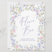 Bloemenbar Bloemrijk Roze Vrijgezellenfeest Tafelt Kaart (Voorkant)