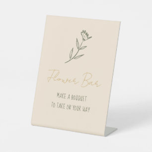 Bloemenbar Hand getrokken Floral Garden Vrijgezell Reclamebord Met Voetstuk