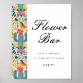 Bloemenbar Mexican Floral Vrijgezellenfeest Sign Poster (Voorkant)